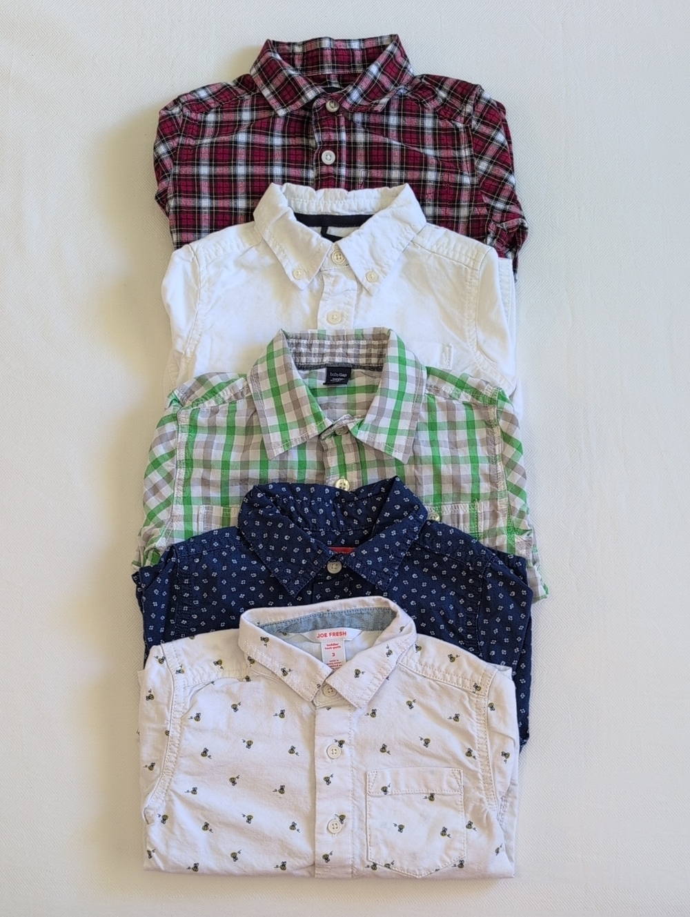3T Toddler Dress Shirt Button Down Lot of 5 Gap OshKosh Joe Fresh Bundle